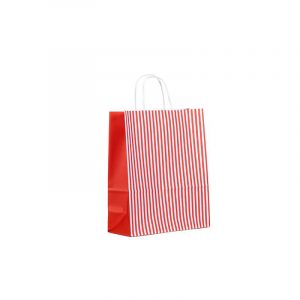 Bolsa de papel impresa líneas - vista lateral