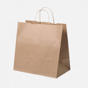 Bolsa de papel Kraft Take Away Resistente Grande